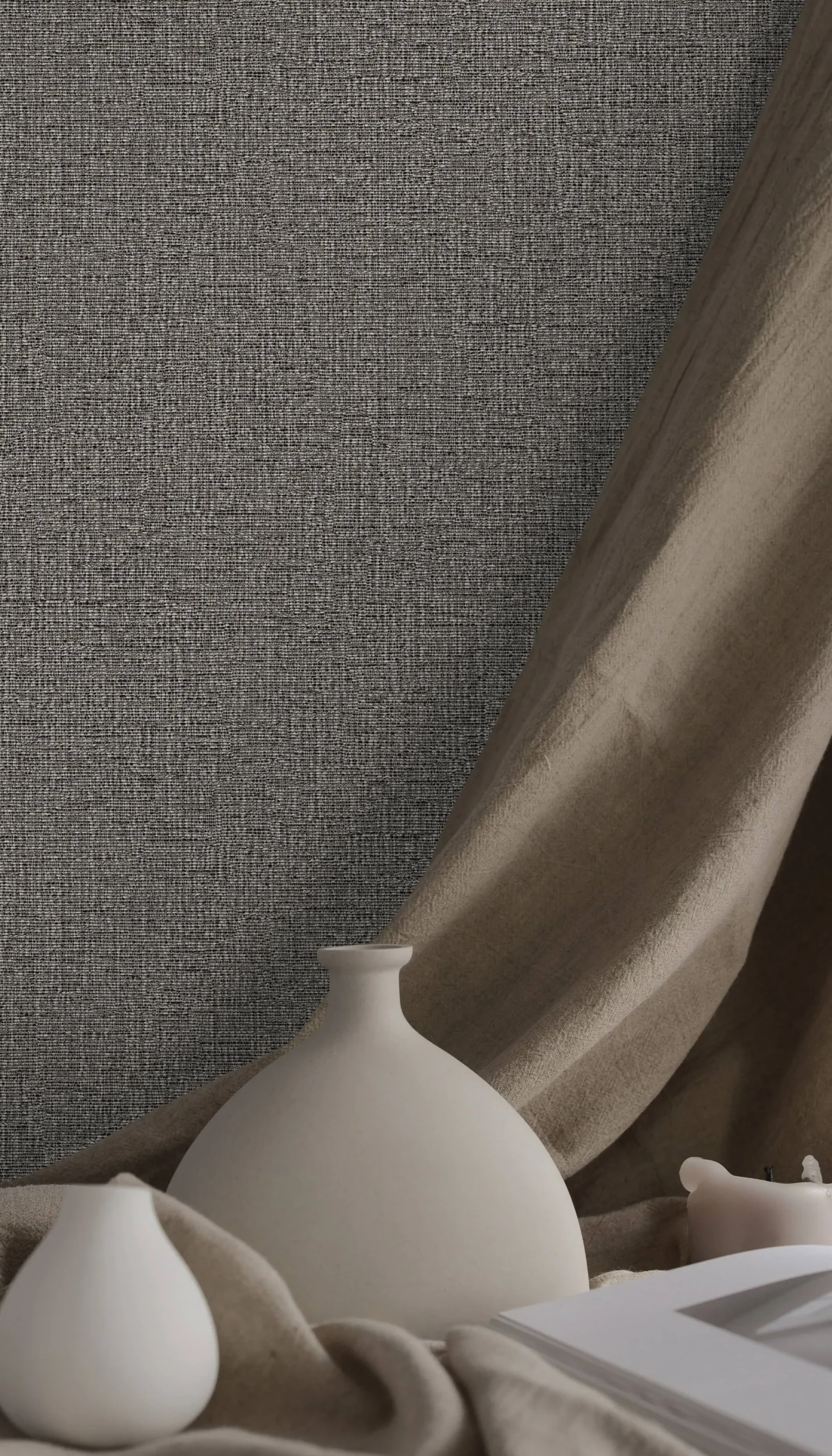 Gray Embossed Wallpaper – Understated Shimmer (24110-5)